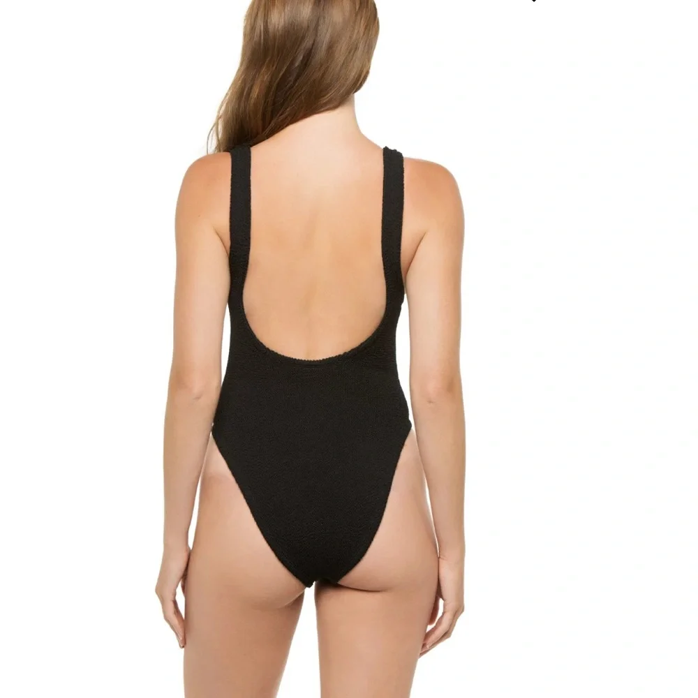 HUNZA G Domino One Piece Swimsuit - Black